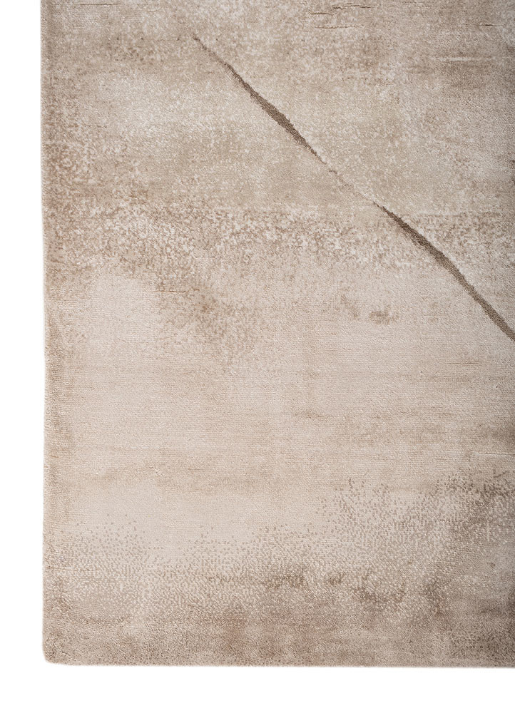 entropy ivory bamboo silk hand knotted Rug - Corner entropy ivory bamboo silk hand knotted Rug - Corner