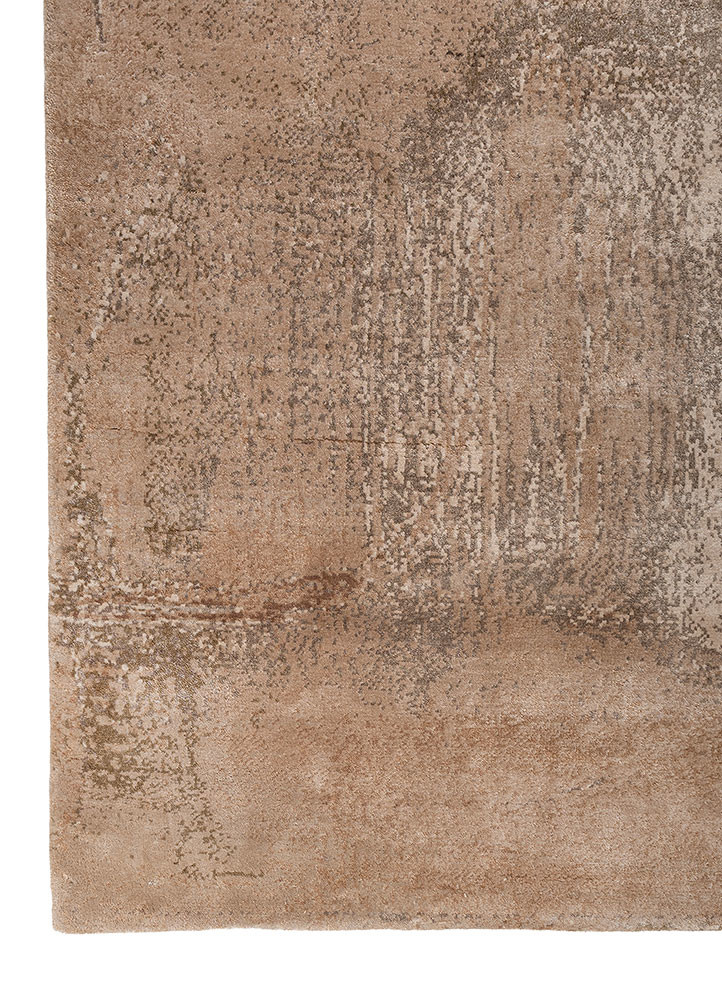 aprezo beige and brown bamboo silk hand knotted Rug - Corner aprezo beige and brown bamboo silk hand knotted Rug - Corner