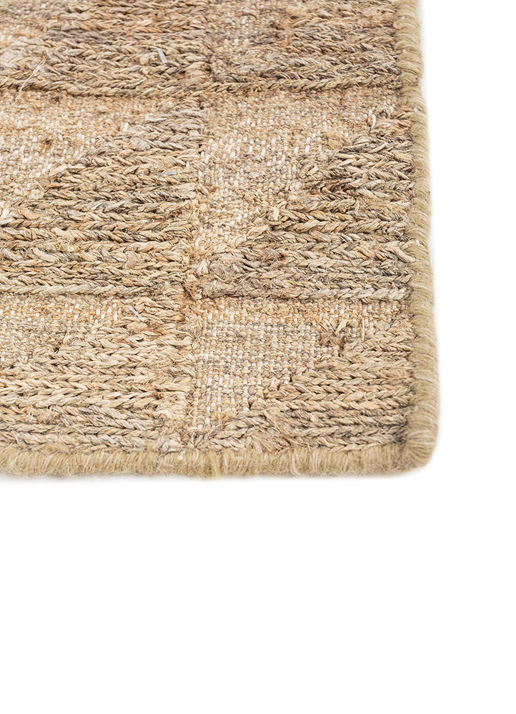 nomadic threads beige and brown jute and hemp hand knotted Rug - Corner nomadic threads beige and brown jute and hemp hand knotted Rug - Corner