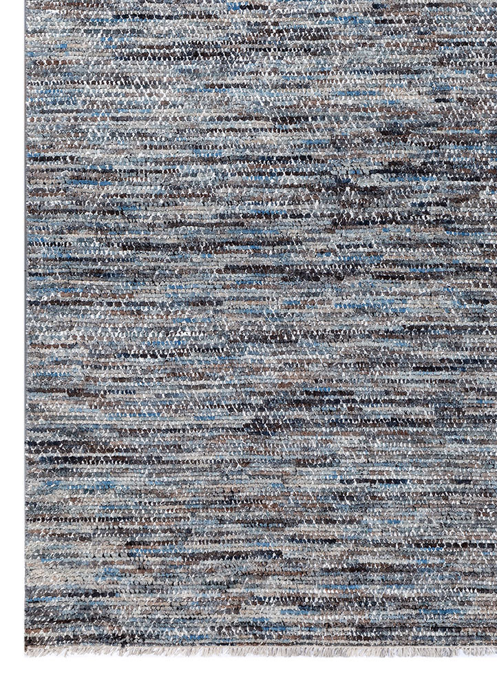 aprezo blue polyester hand knotted Rug - Corner aprezo blue polyester hand knotted Rug - Corner