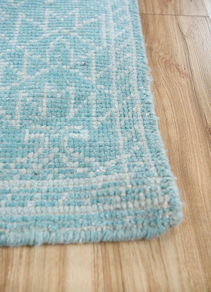 erbe blue polyester hand knotted Rug - Corner erbe blue polyester hand knotted Rug - Corner