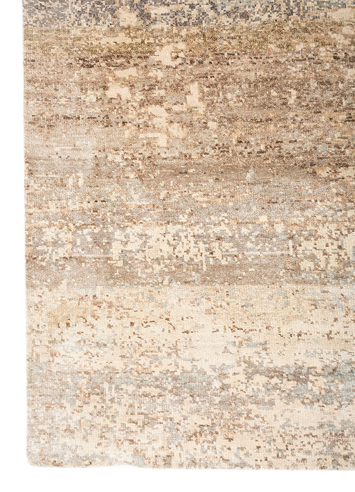 gulmarg ivory silk hand knotted Rug - Corner gulmarg ivory silk hand knotted Rug - Corner