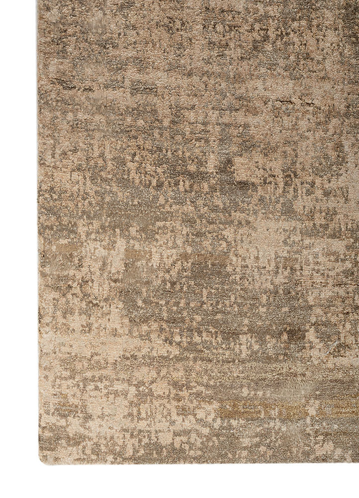 aprezo beige and brown bamboo silk hand knotted Rug - Corner aprezo beige and brown bamboo silk hand knotted Rug - Corner