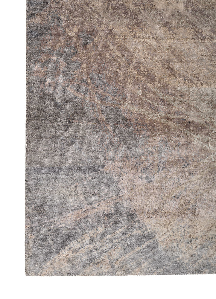 entropy blue silk hand knotted Rug - Corner entropy blue silk hand knotted Rug - Corner