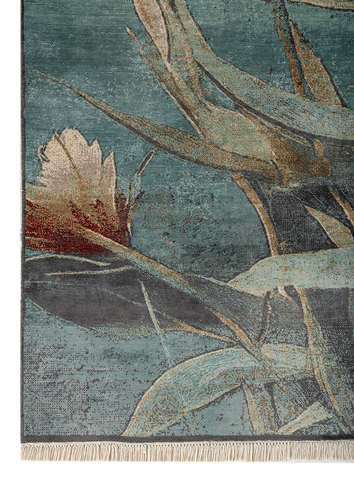aprezo ivory silk hand knotted Rug - Corner aprezo ivory silk hand knotted Rug - Corner