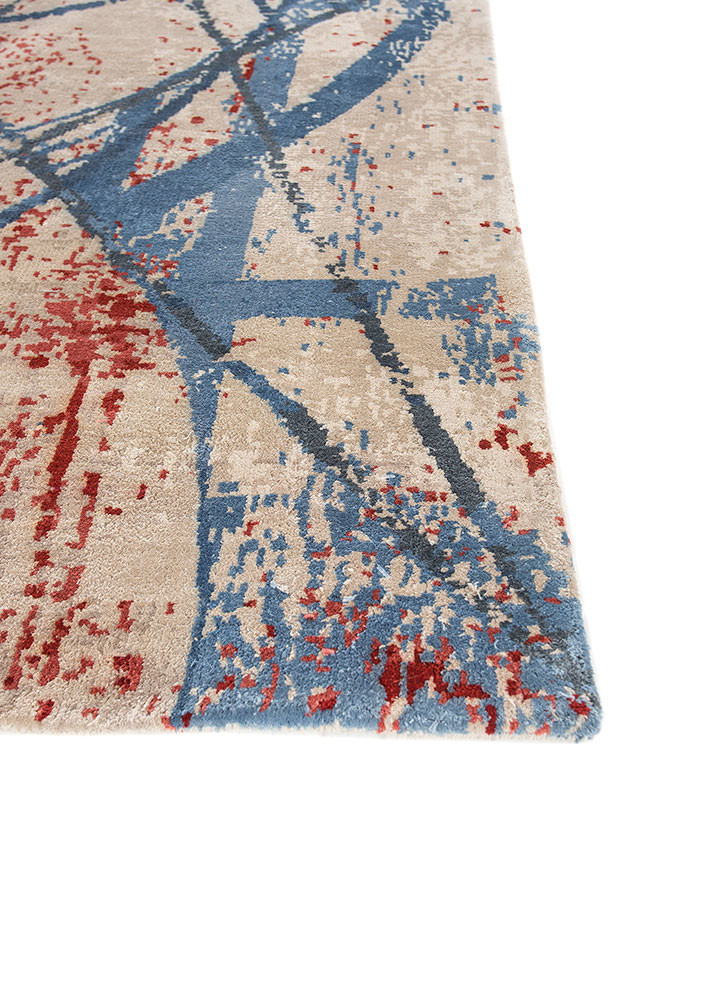 aprezo ivory silk hand knotted Rug - Corner