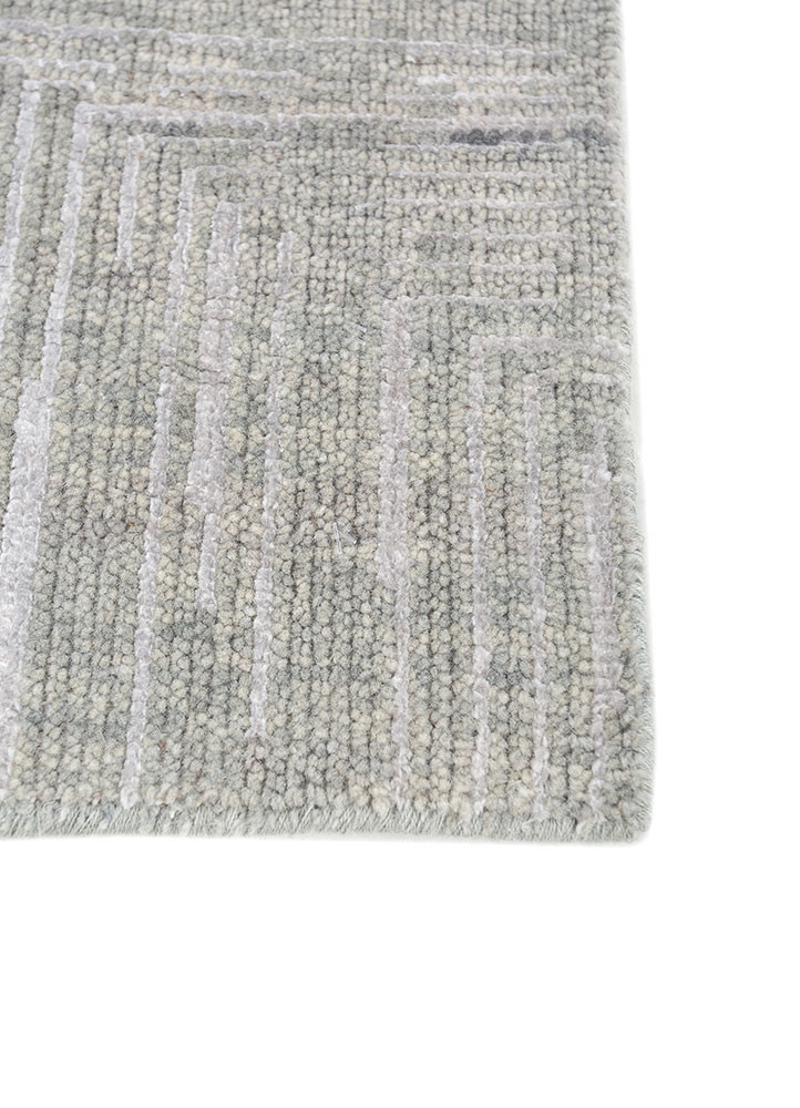 uvenuti blue wool and bamboo silk hand knotted Rug - Corner uvenuti blue wool and bamboo silk hand knotted Rug - Corner