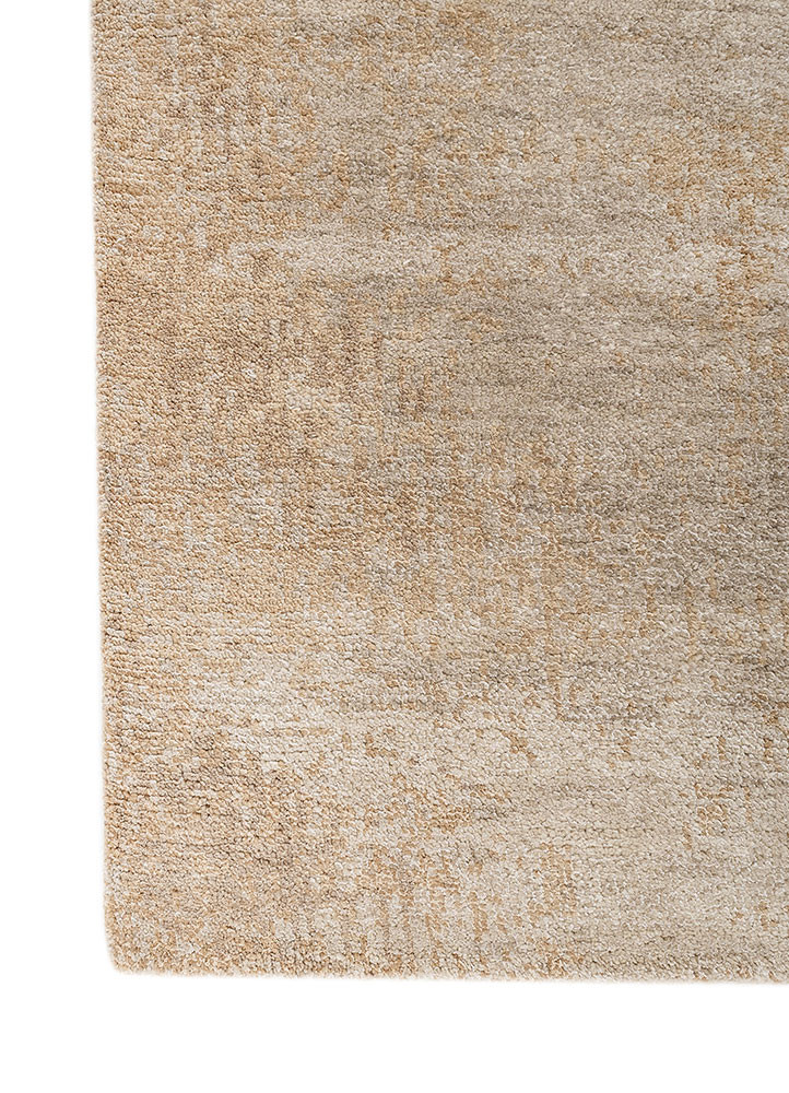entropy beige and brown wool and bamboo silk hand knotted Rug - Corner entropy beige and brown wool and bamboo silk hand knotted Rug - Corner