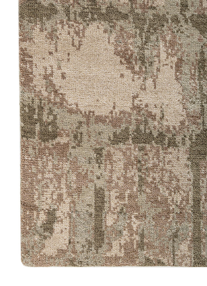 uvenuti green wool and bamboo silk hand knotted Rug - Corner