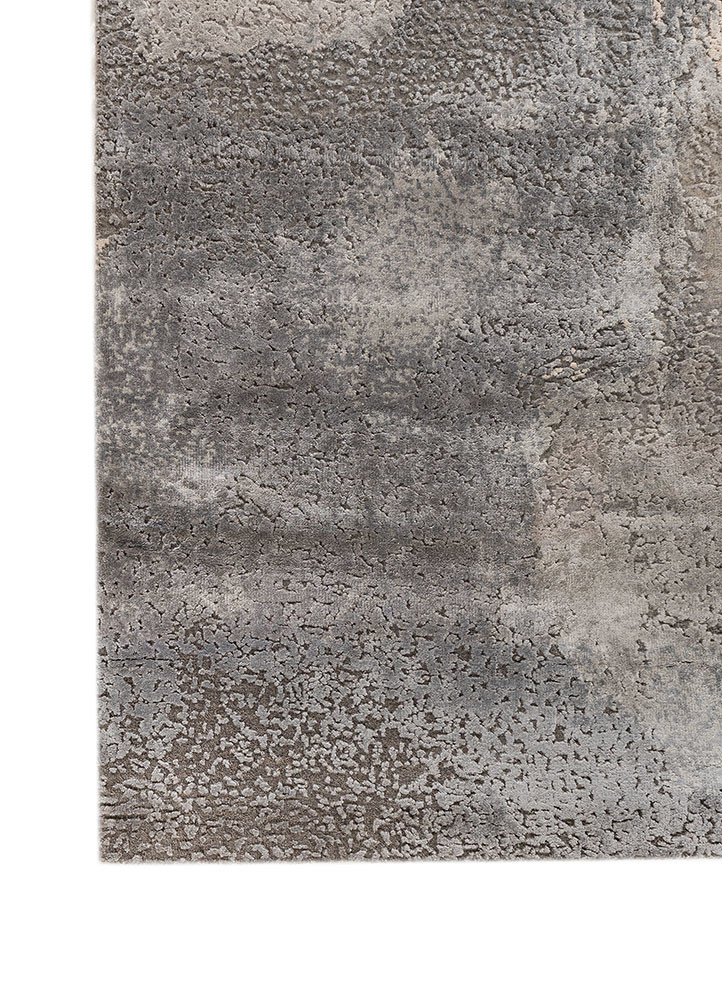aprezo grey and black wool and bamboo silk hand knotted Rug - Corner aprezo grey and black wool and bamboo silk hand knotted Rug - Corner