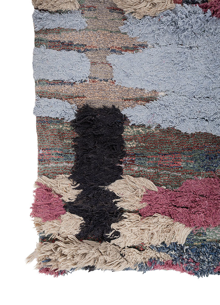 aprezo ivory wool and bamboo silk hand knotted Rug - Corner
