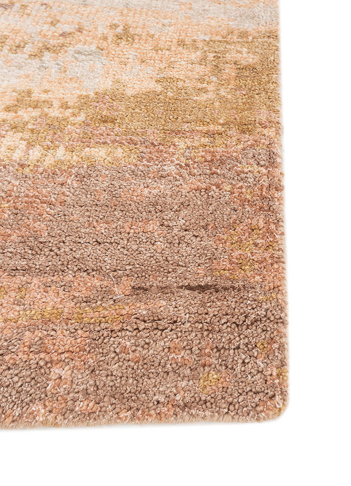 entropy beige and brown wool and bamboo silk hand knotted Rug - Corner entropy beige and brown wool and bamboo silk hand knotted Rug - Corner