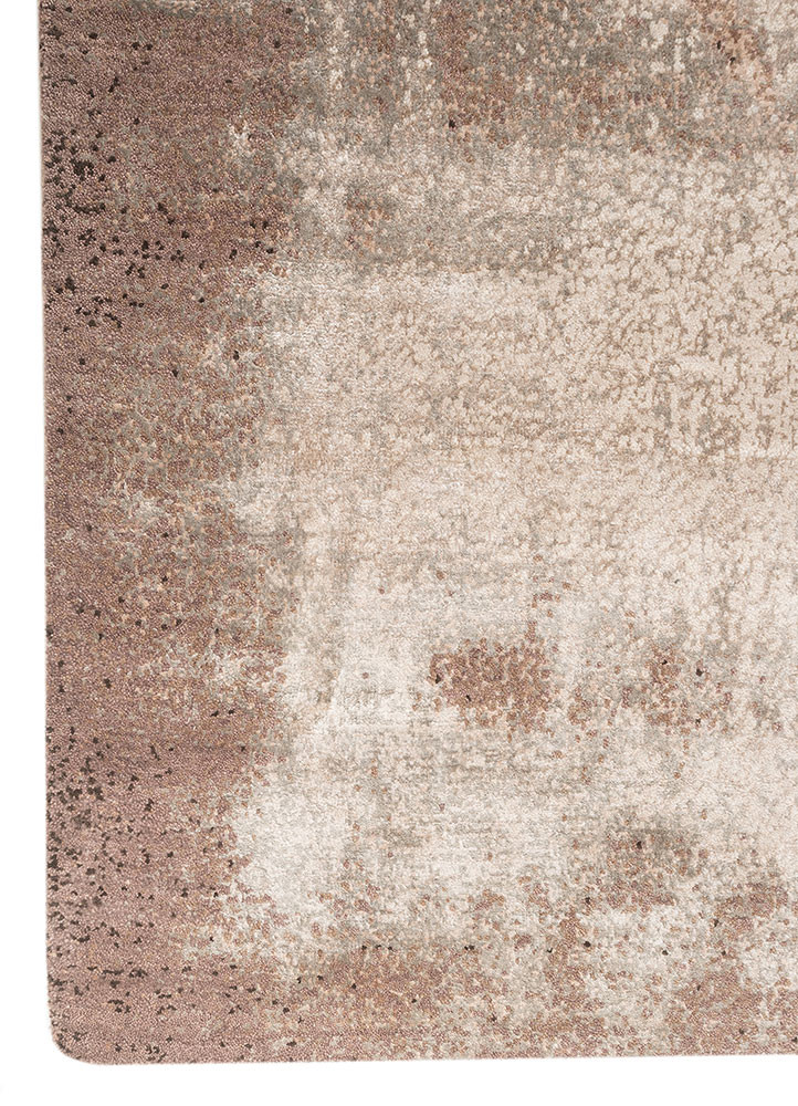 entropy beige and brown wool and bamboo silk hand knotted Rug - Corner entropy beige and brown wool and bamboo silk hand knotted Rug - Corner