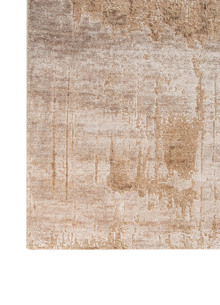 entropy ivory wool and bamboo silk hand knotted Rug - Corner entropy ivory wool and bamboo silk hand knotted Rug - Corner