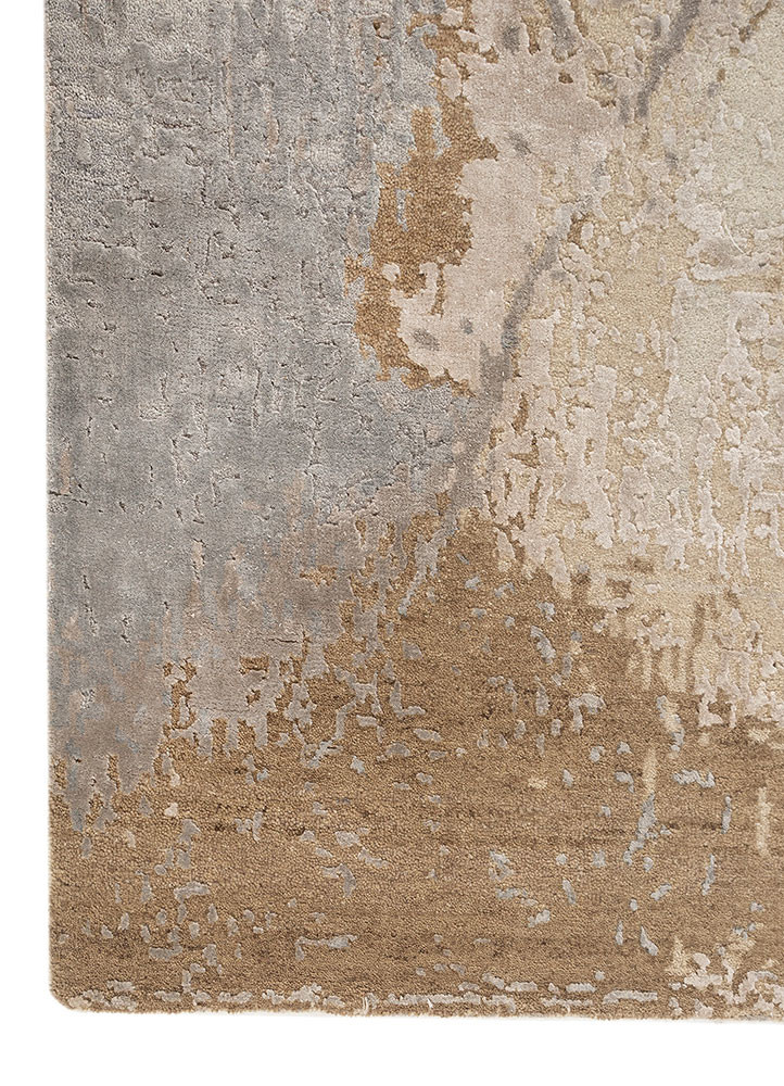 entropy ivory wool and bamboo silk hand knotted Rug - Corner entropy ivory wool and bamboo silk hand knotted Rug - Corner
