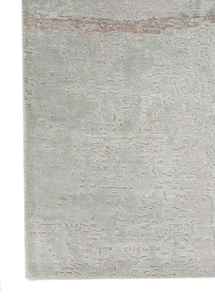entropy grey and black wool and bamboo silk hand knotted Rug - Corner entropy grey and black wool and bamboo silk hand knotted Rug - Corner