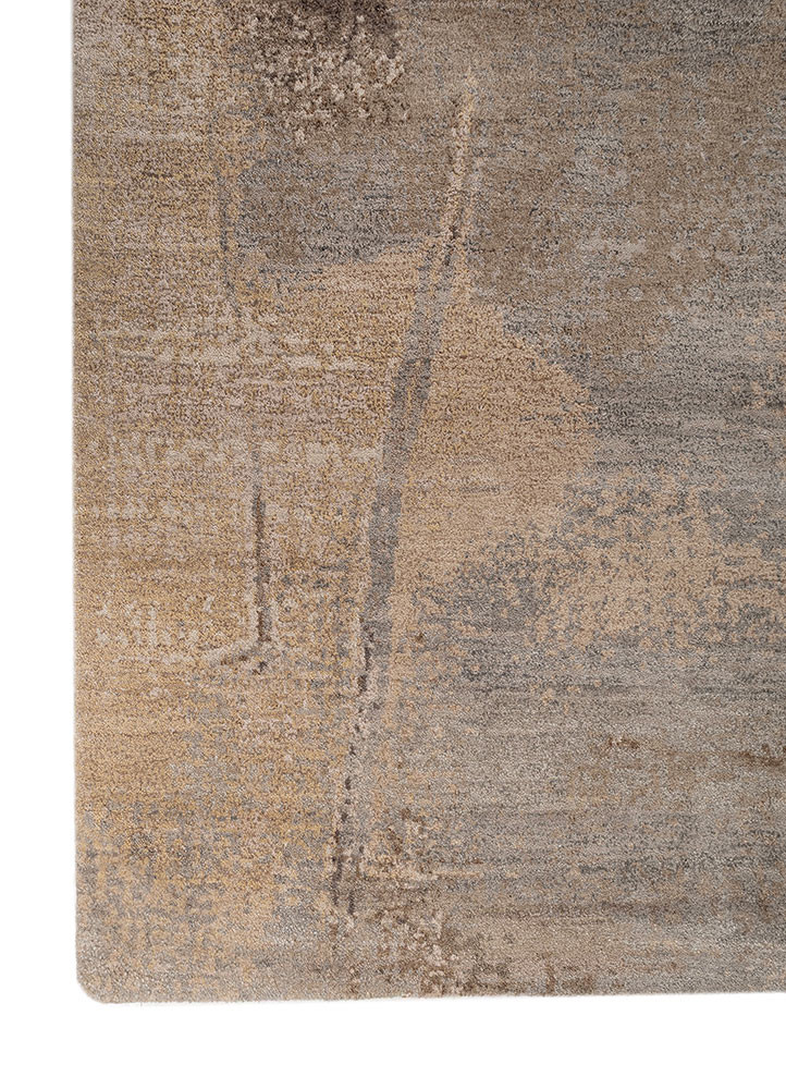 aprezo ivory wool and bamboo silk hand knotted Rug - Corner aprezo ivory wool and bamboo silk hand knotted Rug - Corner