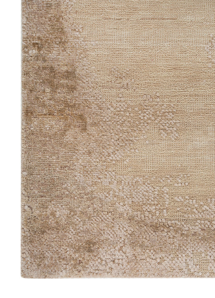 entropy ivory wool and bamboo silk hand knotted Rug - Corner entropy ivory wool and bamboo silk hand knotted Rug - Corner