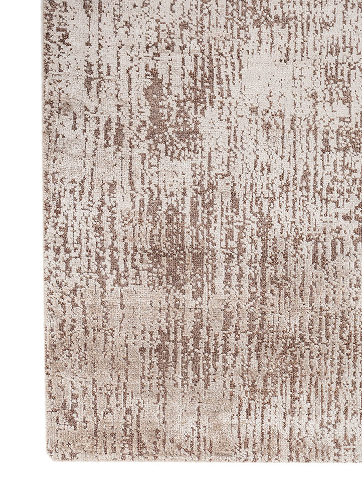 entropy ivory wool and bamboo silk hand knotted Rug - Corner entropy ivory wool and bamboo silk hand knotted Rug - Corner