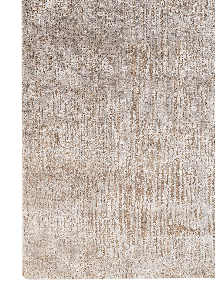 entropy ivory wool and bamboo silk hand knotted Rug - Corner entropy ivory wool and bamboo silk hand knotted Rug - Corner