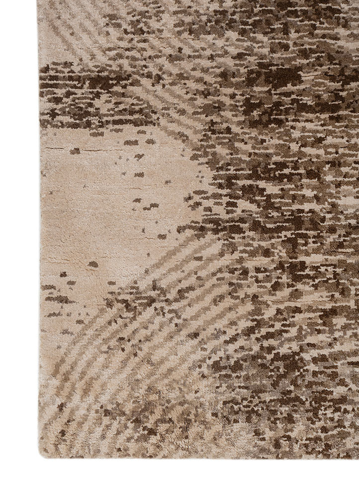 entropy ivory wool and bamboo silk hand knotted Rug - Corner entropy ivory wool and bamboo silk hand knotted Rug - Corner
