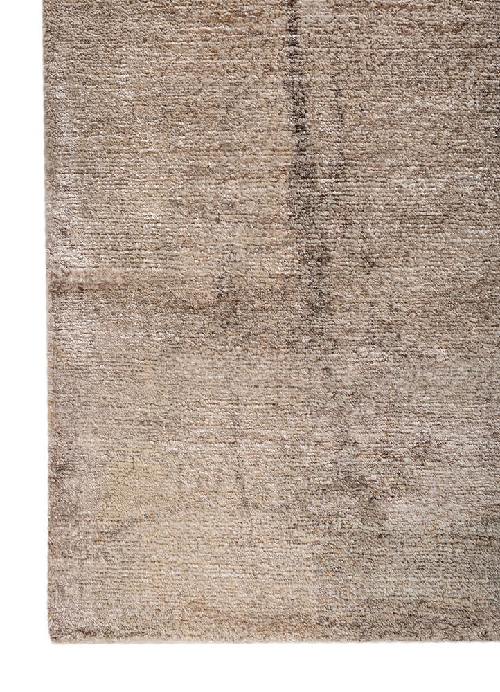 aprezo beige and brown wool and bamboo silk hand knotted Rug - Corner aprezo beige and brown wool and bamboo silk hand knotted Rug - Corner