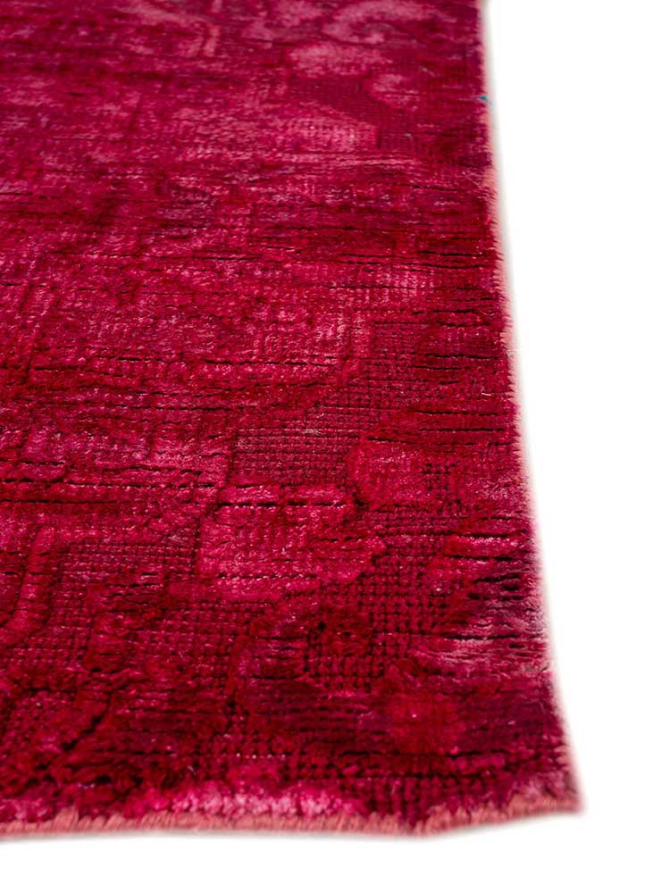 lacuna pink and purple wool and bamboo silk hand knotted Rug - Corner