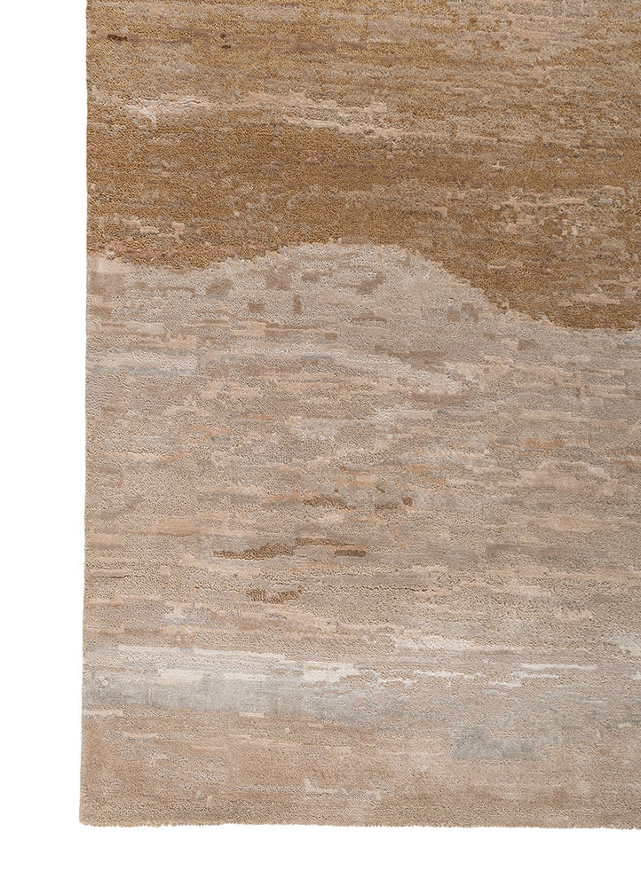 aprezo beige and brown viscose hand knotted Rug - Corner aprezo beige and brown viscose hand knotted Rug - Corner