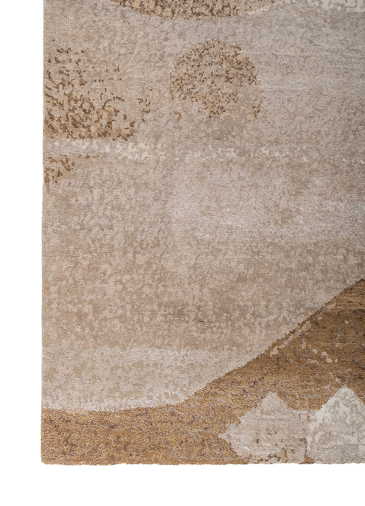 aprezo beige and brown viscose hand knotted Rug - Corner aprezo beige and brown viscose hand knotted Rug - Corner