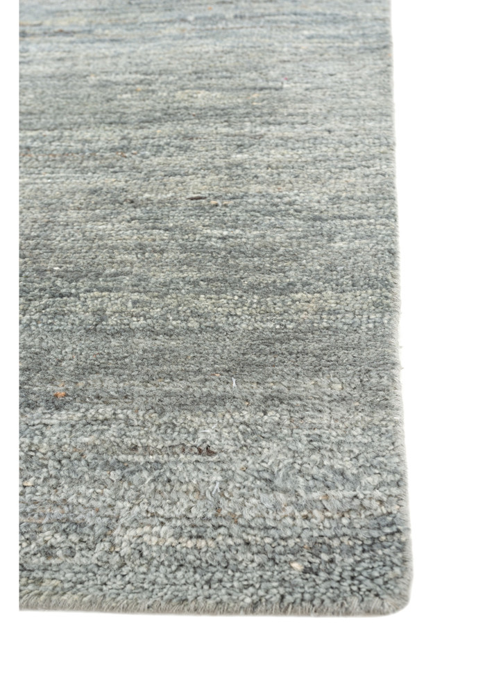 blythe blue afghan wool and jute hand knotted Rug - Corner