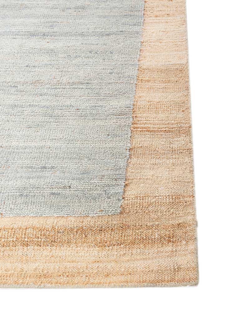 hula blue wool hand knotted Rug - Corner