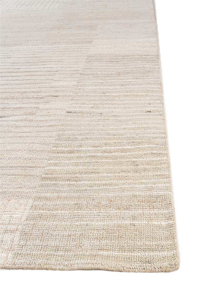 blythe ivory wool hand knotted Rug - Corner
