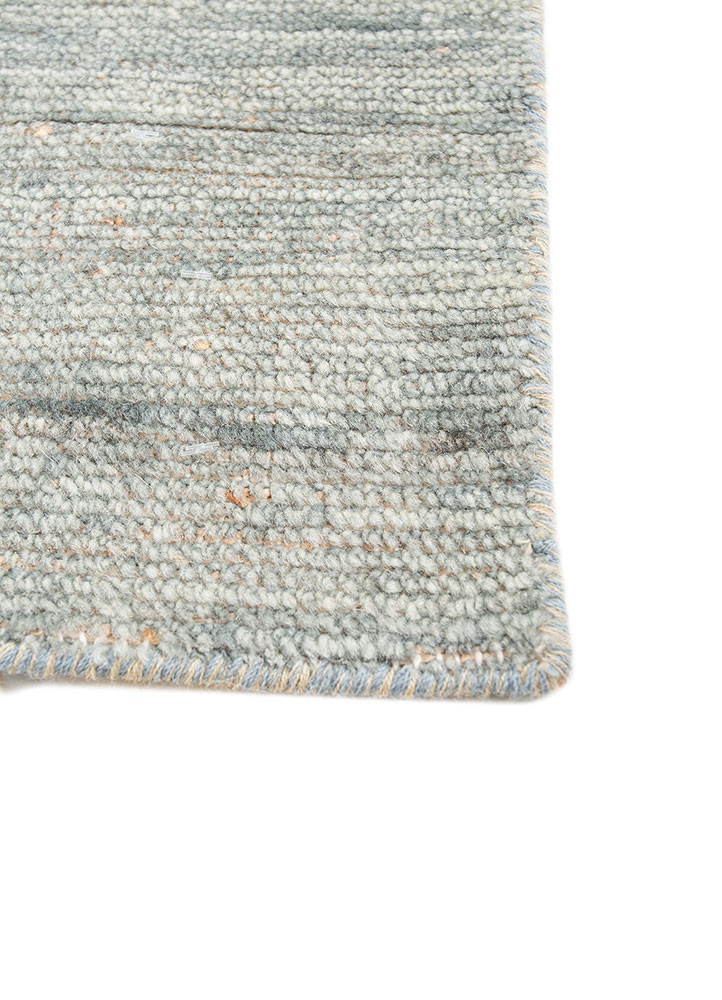 aprezo blue wool hand knotted Rug - Corner aprezo blue wool hand knotted Rug - Corner