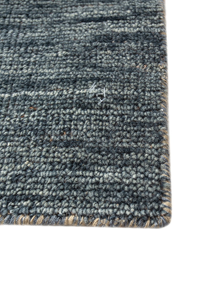 aprezo blue wool hand knotted Rug - Corner aprezo blue wool hand knotted Rug - Corner