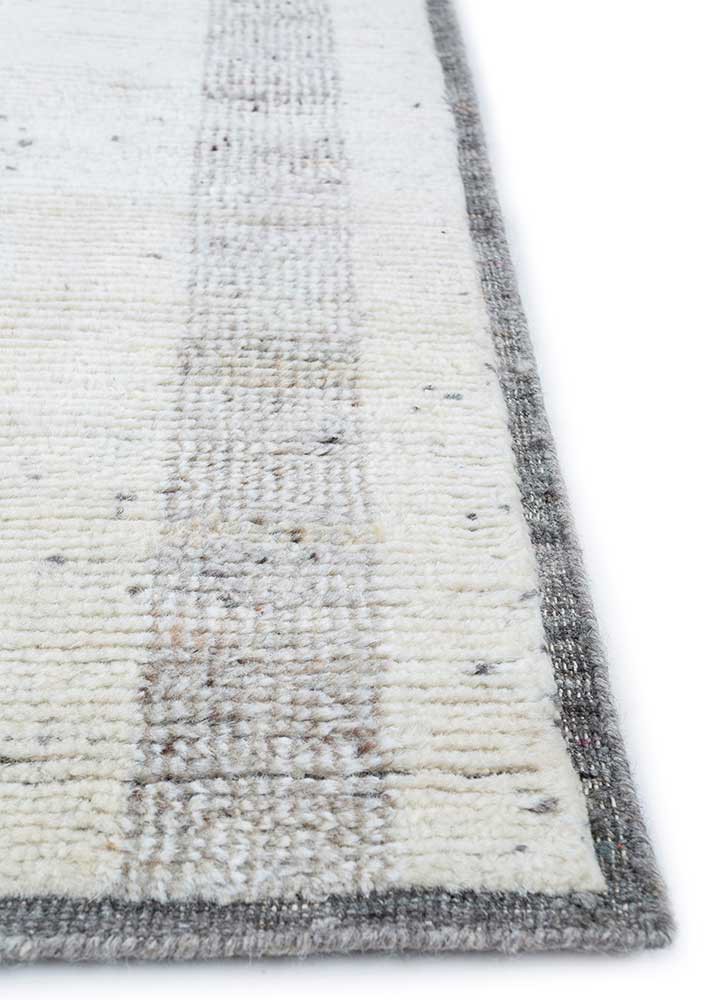 manifest beige and brown wool hand knotted Rug - Corner