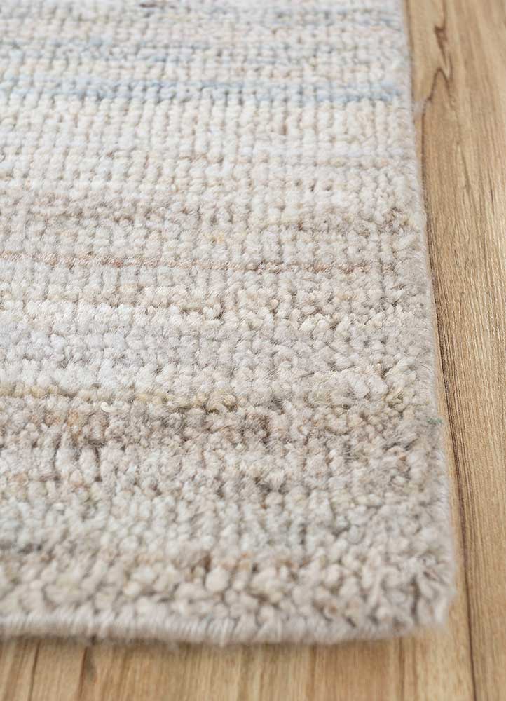 blythe ivory afghan wool hand knotted Rug - Corner