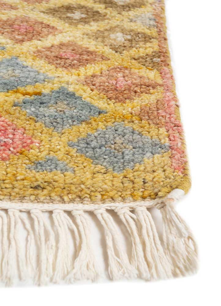 erbe gold wool hand knotted Rug - Corner erbe gold wool hand knotted Rug - Corner