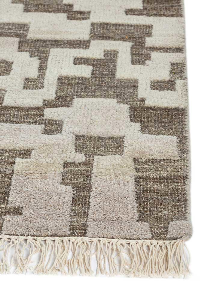 thyme beige and brown afghan wool hand knotted Rug - Corner thyme beige and brown afghan wool hand knotted Rug - Corner