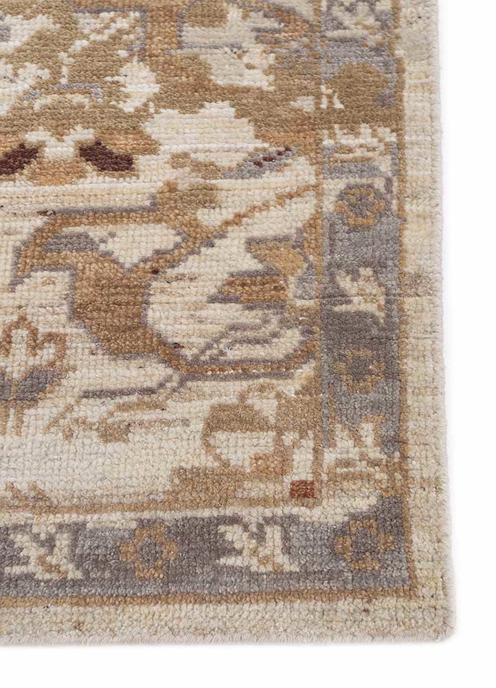 erbe ivory wool hand knotted Rug - Corner erbe ivory wool hand knotted Rug - Corner