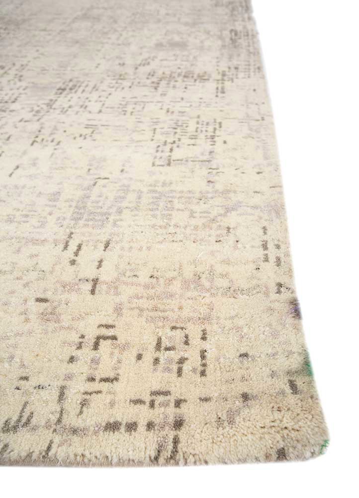 uvenuti ivory wool hand knotted Rug - Corner