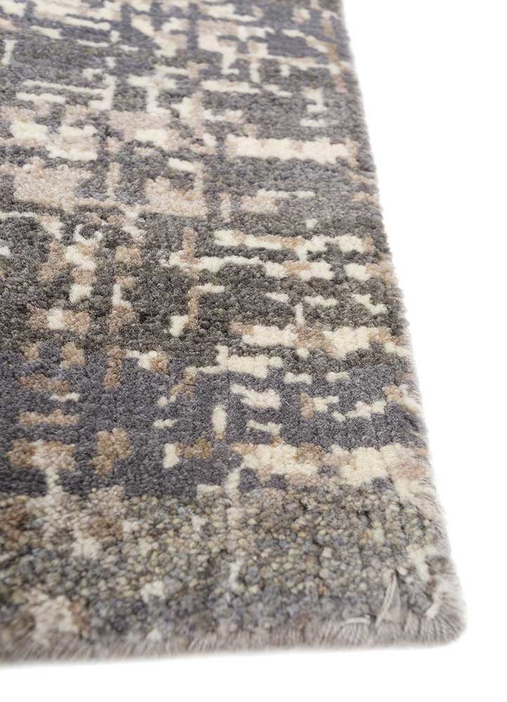 uvenuti grey and black wool hand knotted Rug - Corner