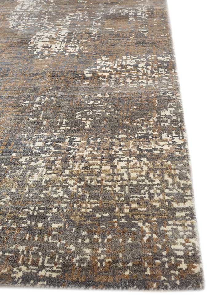 uvenuti grey and black wool hand knotted Rug - Corner