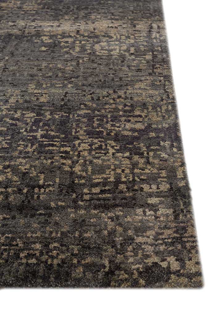 uvenuti grey and black wool hand knotted Rug - Corner