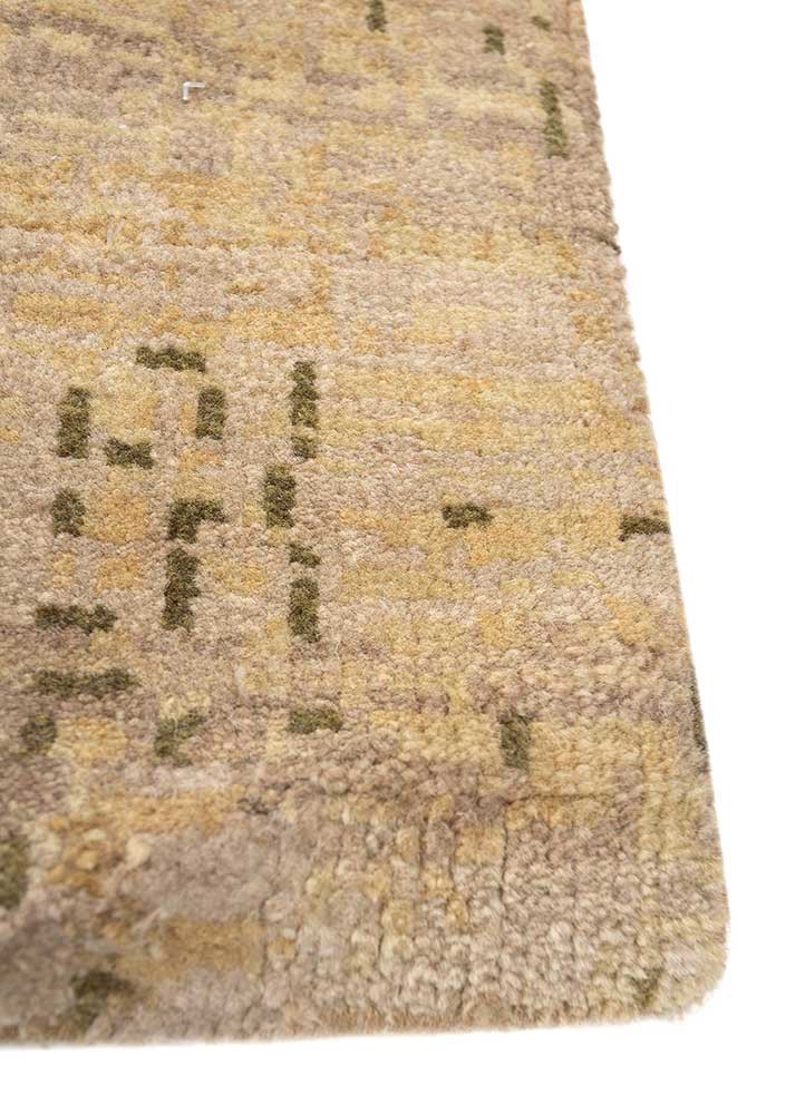 uvenuti beige and brown wool hand knotted Rug - Corner