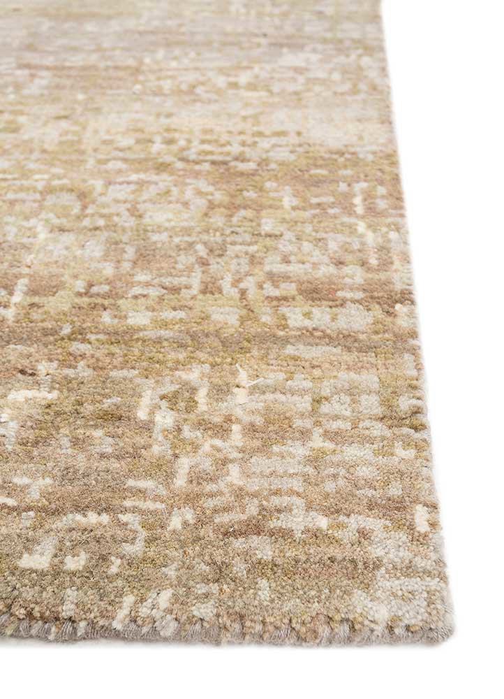 uvenuti beige and brown wool hand knotted Rug - Corner