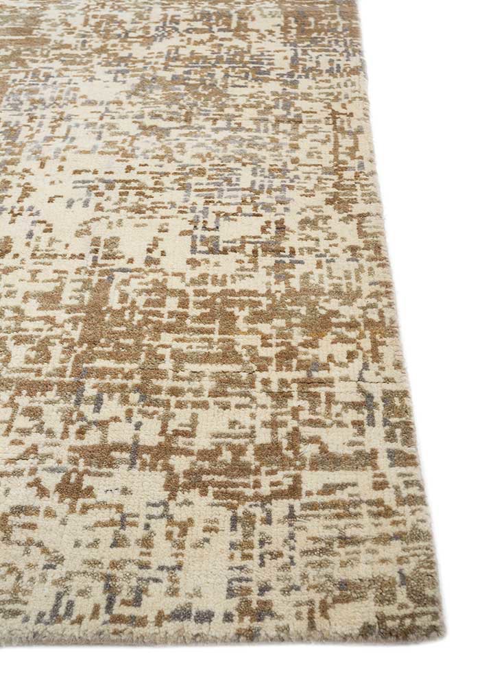 uvenuti ivory wool hand knotted Rug - Corner