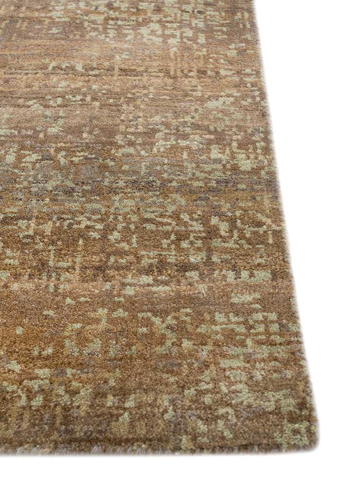 uvenuti beige and brown wool hand knotted Rug - Corner