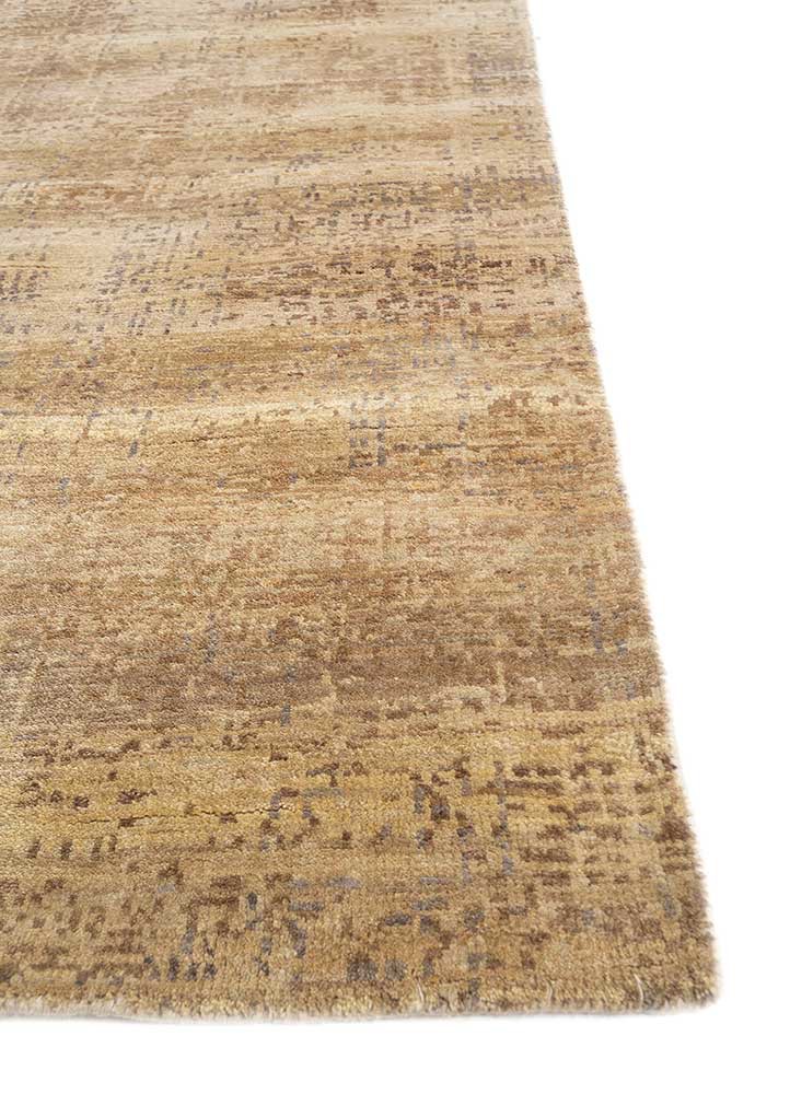 uvenuti beige and brown wool hand knotted Rug - Corner