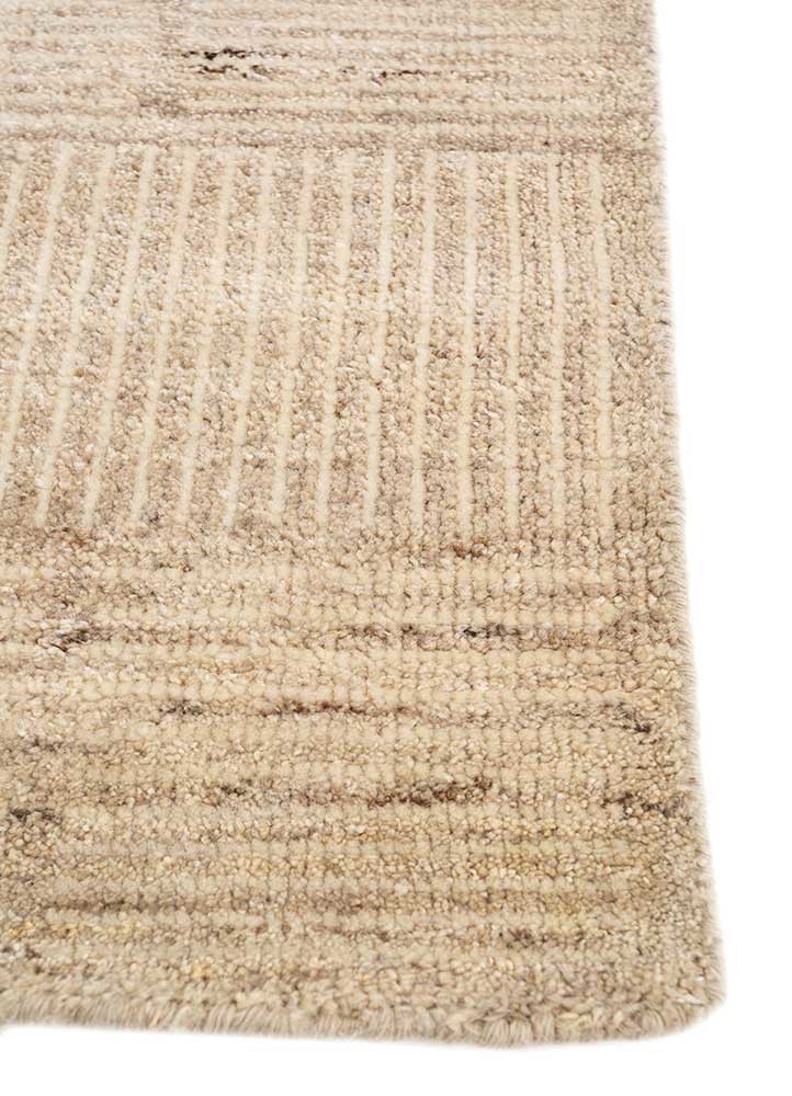 azalea beige and brown wool hand knotted Rug - Corner