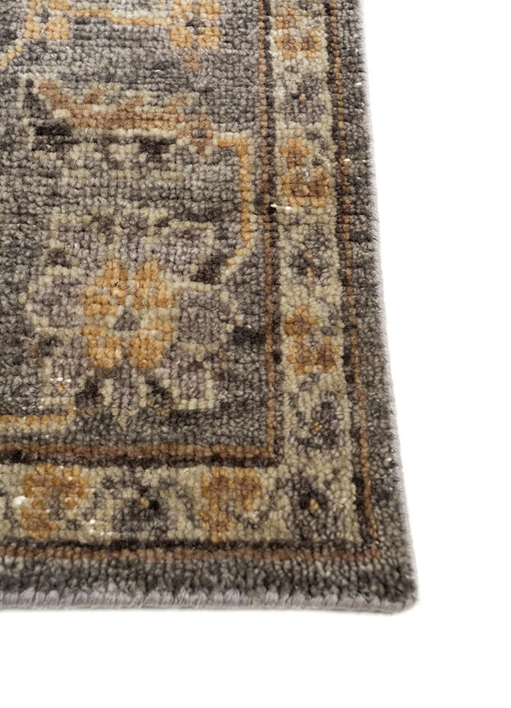 erbe grey and black wool hand knotted Rug - Corner erbe grey and black wool hand knotted Rug - Corner